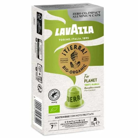 CAFEA CAPSULE LAVAZZA TIERRA BIO,compatibile Nespresso,aluminiu 10x5,7g