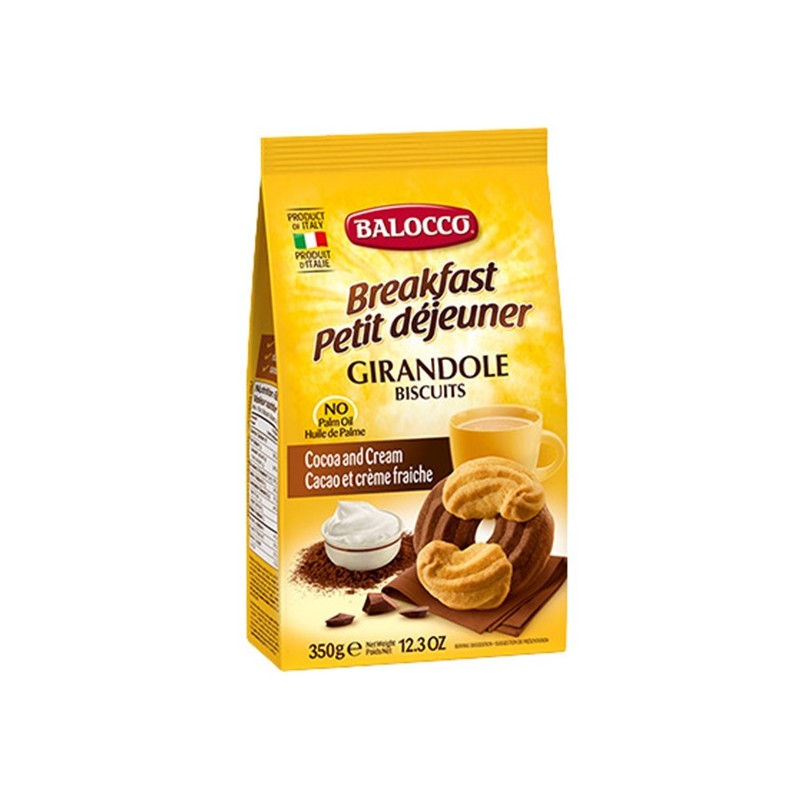 Biscuiti Girandole, Balocco, cu Cacao, 350 g