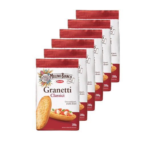 Pachet maxi: 6 x Paine prajita Mulino Bianco Granetti Classici, 280g